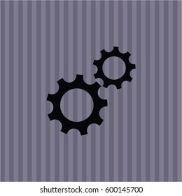 Vector illustration of Gear (Team work) vector icon

