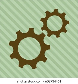 Ilustración vectorial del icono vectorial Gear (trabajo en equipo) o del símbolo Color marrón
