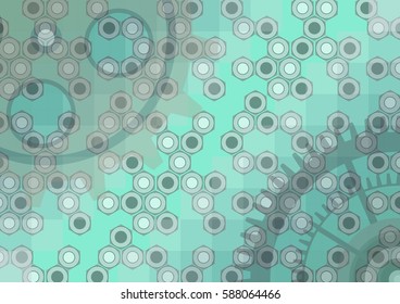 Vector illustration of gear wheel abstract background. transparent banner with clockwork. EPS10