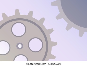 Vector illustration of gear wheel abstract background. transparent banner with clockwork. EPS10