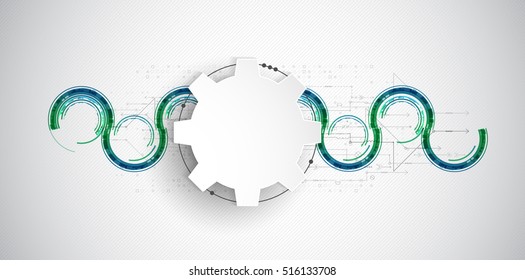 Vector illustration gear wheel, Hi-tech digital technology and engineering