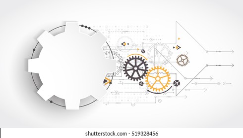 Vector illustration gear wheel, Hi-tech digital technology and engineering