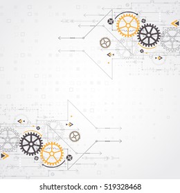 Vector illustration gear wheel, Hi-tech digital technology and engineering