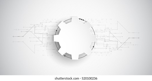 Vector illustration gear wheel, Hi-tech digital technology and engineering