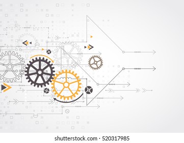Vector illustration gear wheel, Hi-tech digital technology and engineering