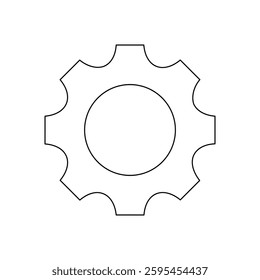 vector illustration of gear wheel .outline, single icon. basic design