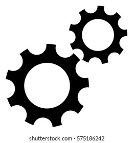 Vektorgrafik von Zahnradrädern in schwarzem Symbol
