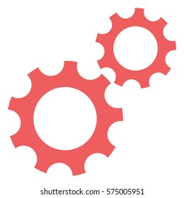 Ilustración vectorial del icono de las ruedas de los engranajes en la sonda

