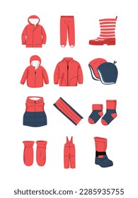 vector illustration of gear for winter minimalist design style