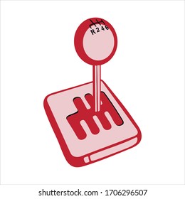 
Ilustración vectorial de una caja de cambios. Elementos de la palanca de cambios de Camión para el diseño dibujado a mano.