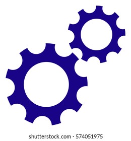 Ilustración vectorial del icono de los engranajes en azul
