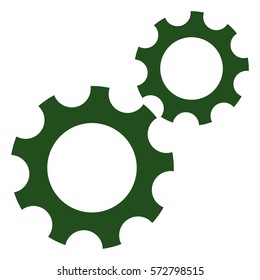 Vector Illustration of Gears Icon in Green
