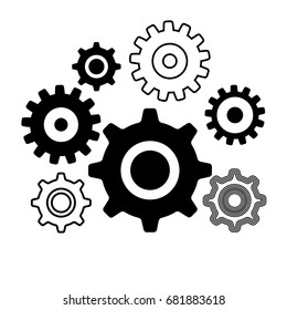 Vector illustration of gears. Info graphic vector template