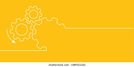 Vector illustration of gears with on the blue background template Cogwheel gear mechanism Service icon gears cogs cog settings setting signs vector brain pictogam fun funny planning team work people