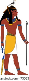 Vector illustration of Geb, ancient Egyptian god of earth