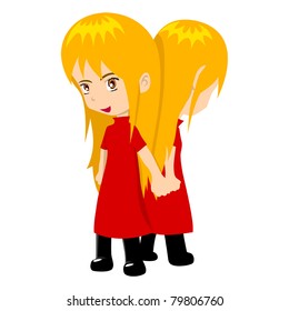 Vector illustration of Gemini in cartoon style