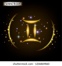 Vector illustration of a Gemini Horoscope, astrological prediction the prediction of the sign of the zodiac.