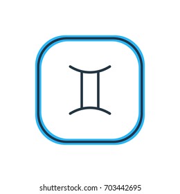 Vector Illustration Of Gemini Outline. Beautiful Galaxy Element Also Can Be Used As Twins Element.