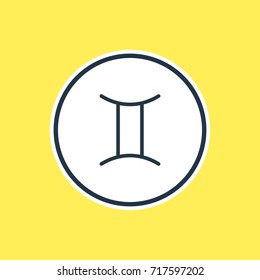 Vector Illustration Of Gemini Outline. Beautiful Constellation Element Also Can Be Used As Twins Element.