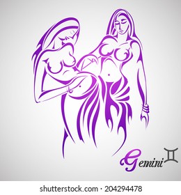 vector illustration of Gemini Zodiac Sign