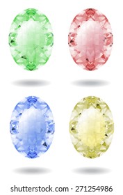 vector illustration of Gems in different pastel colors