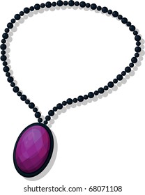 Vector illustration of  gemstones necklace.