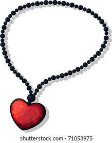 Vector illustration of gemstones necklace.