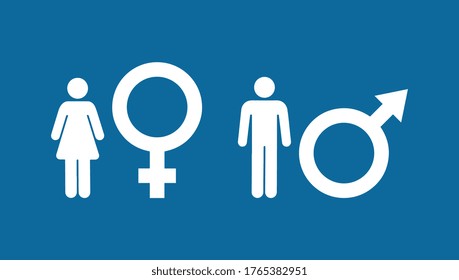 Vektorgrafik von Gender-Symbol Mann und Frau. Geschlechtssymbol. Geschlechtersymbol: männlich und weiblich. 