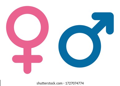 Vector Illustration Of Gender Symbols. Male And Female Icon Set.