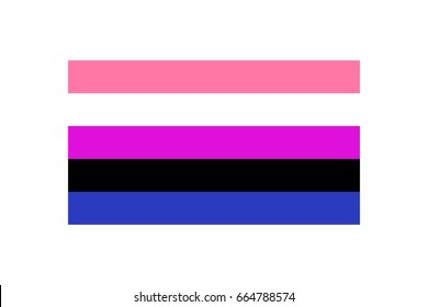 Vector illustration of the Genderfluid flag on white background. LGBT symbols topic.