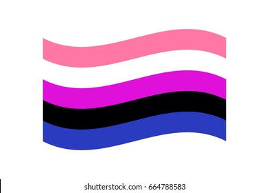 Vector illustration of the Genderfluid flag on white background. LGBT symbols topic.