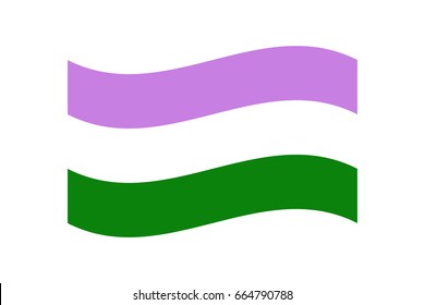 Vector illustration of the Genderqueer flag on white background. LGBT symbols topic.