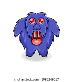 vector illustration of genderuwo ghost originating from Indonesia in a simple flat style.