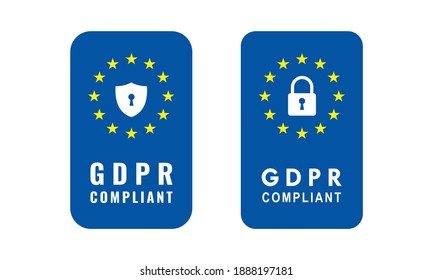 Vector illustration of General Data Protection Regulation (GDPR) Compliant. Cybersecurity governance concept ..
