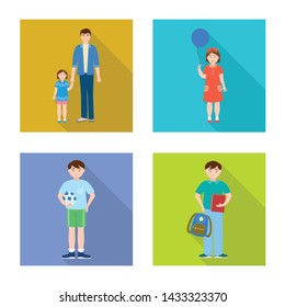Vector illustration of generation and happy icon. Collection of generation and avatar vector icon for stock.