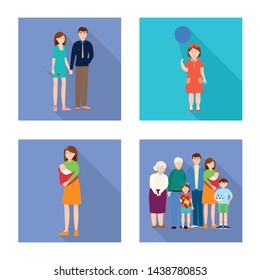 Vector illustration of generation and happy sign. Collection of generation and avatar stock symbol for web.
