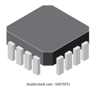 Vector illustration of generic computer microchip