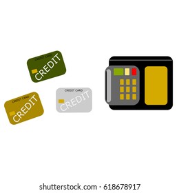 Vector illustration of generic credit card reader device