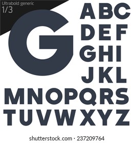 Vector illustration of generic font. Bold style