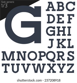 Vector illustration of generic font. Slab style