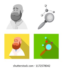 Vector illustration of genetic and plant icon. Set of genetic and biotechnology vector icon for stock.