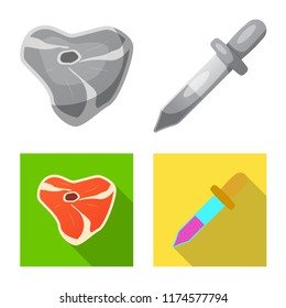 Vector illustration of genetic and plant icon. Collection of genetic and biotechnology stock symbol for web.
