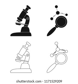 Vector illustration of genetic and plant logo. Collection of genetic and biotechnology stock symbol for web.