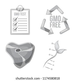 Vector illustration of genetic and plant logo. Set of genetic and biotechnology stock vector illustration.