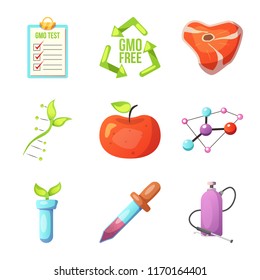 Vector illustration of genetic and plant sign. Set of genetic and biotechnology vector icon for stock.