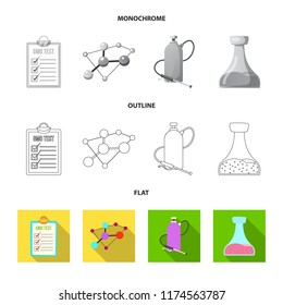 Vector illustration of genetic and plant sign. Set of genetic and biotechnology stock vector illustration.