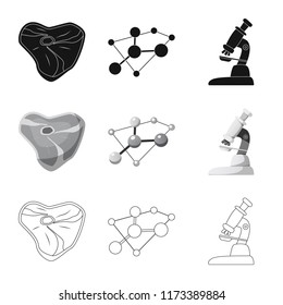 Vector illustration of genetic and plant symbol. Collection of genetic and biotechnology stock symbol for web.