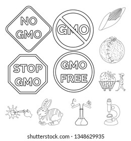Vector illustration of genetic and science icon. Set of genetic and organic vector icon for stock.