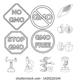 Vector illustration of genetic and science icon. Collection of genetic and organic stock vector illustration.