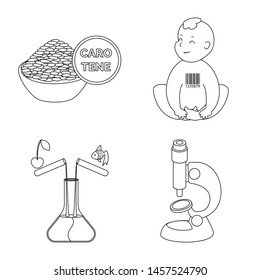 Vector illustration of genetic and science logo. Collection of genetic and organic stock vector illustration.